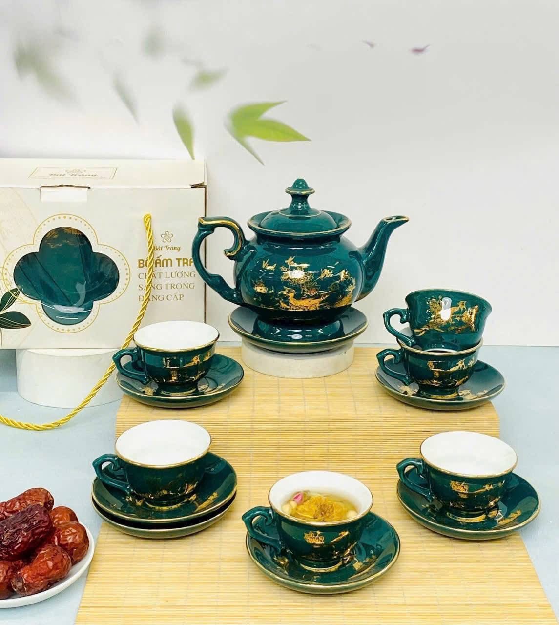 Ấm Chén Men Lam